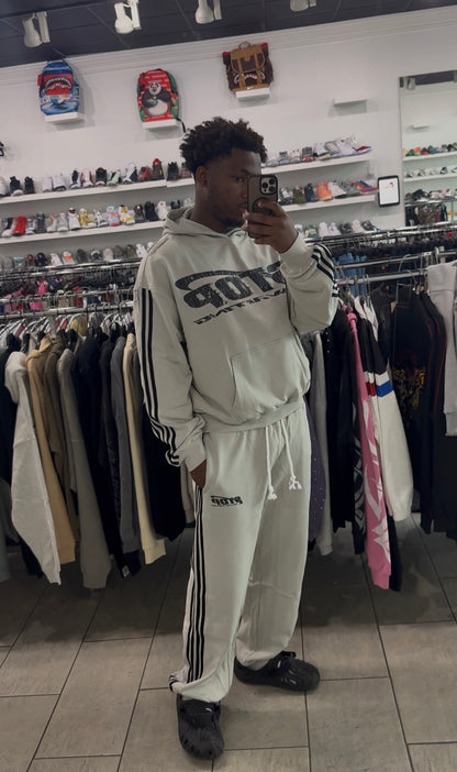 STOP WAITING GREY TRACK HOODIE