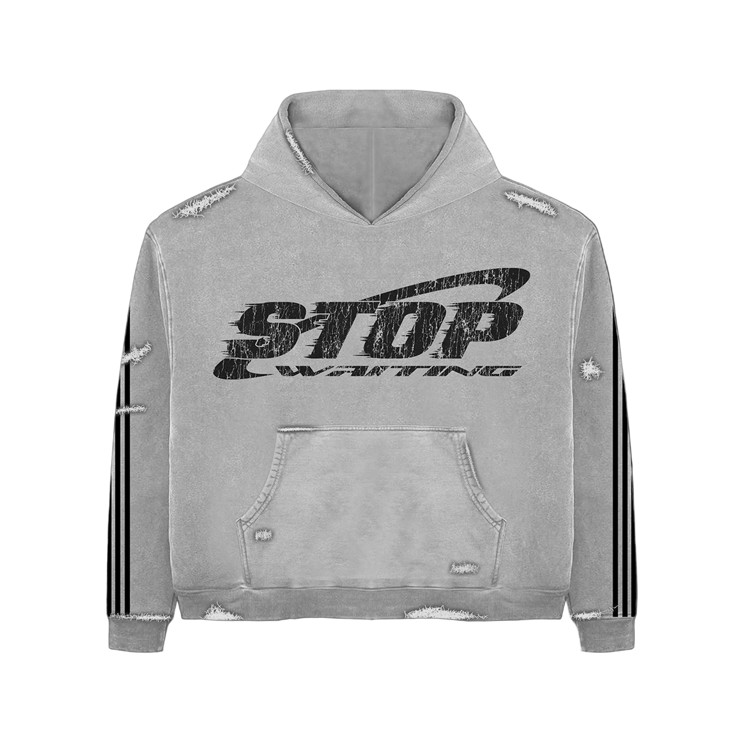 STOP WAITING GREY TRACK HOODIE