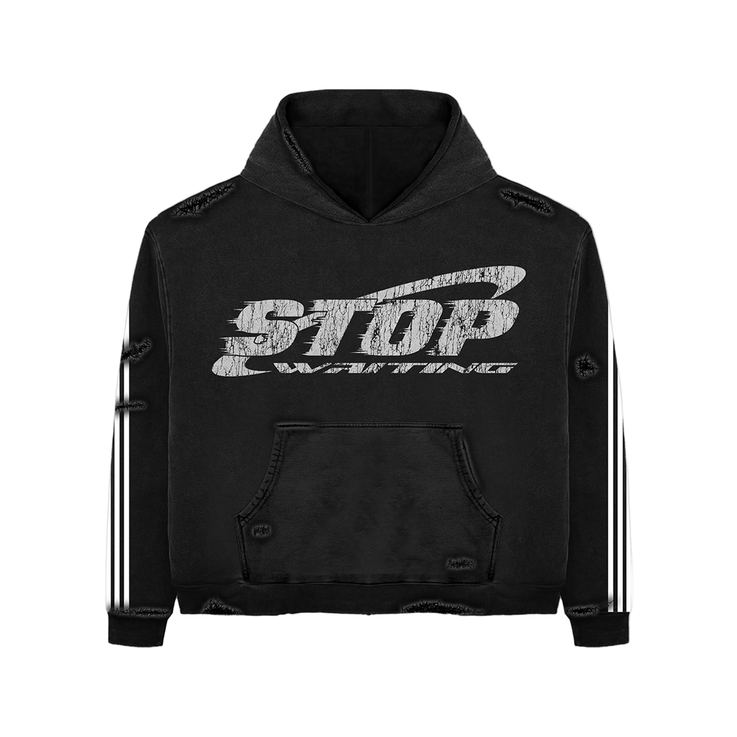 STOP WAITING BLACK TRACK HOODIE