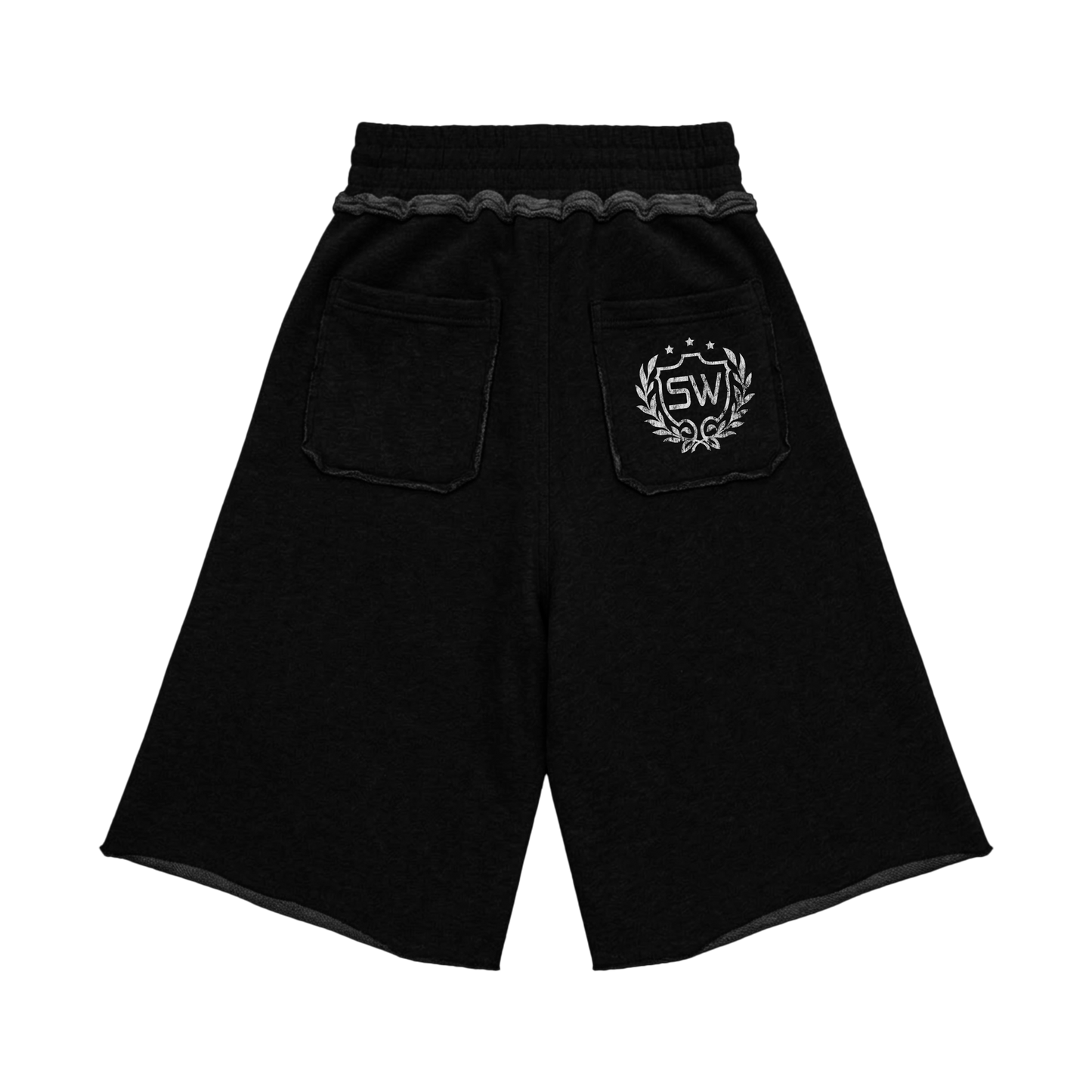 VARSITY BLACK SWEATSHORT