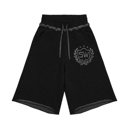 VARSITY BLACK SWEATSHORT